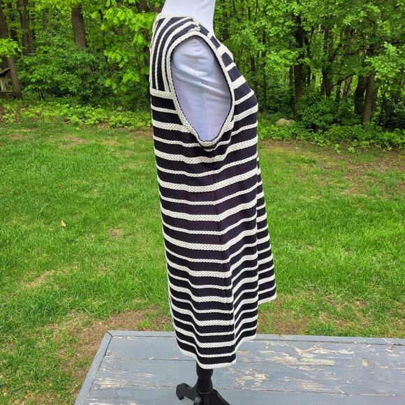 Max Studio Black & Ivory Braided Striped Shift size XL - Picture 3 of 13